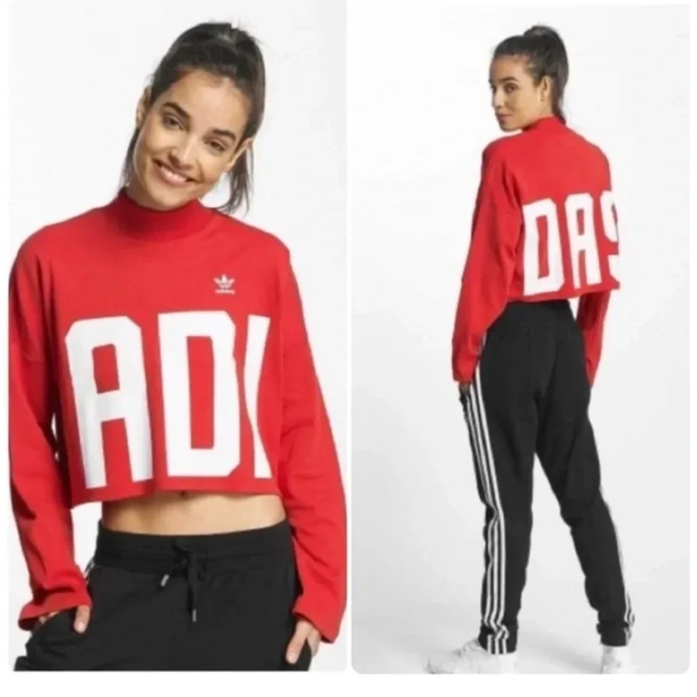 adidas Originals Women's Bold Age Cropped Sweatshirt in red - Picture 3 of 14